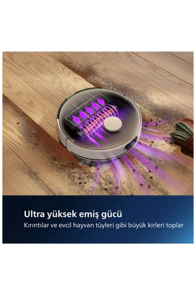 Philips 7000 Islak Kuru Istasyonlu Robot Süpürge,5000 Pa,titreşimli Mop,sert Zemin & Halı Xu7100/02 - 5