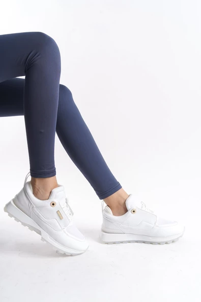 Kadın Rahat Taban Sneaker Bağcıklı Trend Günlük Tam Kalıp Spor Ayakkabı - 5
