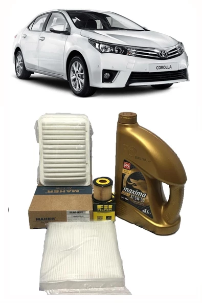 2013-2019 Toyota Corolla 1.33 1.6 Benzinli Motorlar Için Yağ Bakım Seti