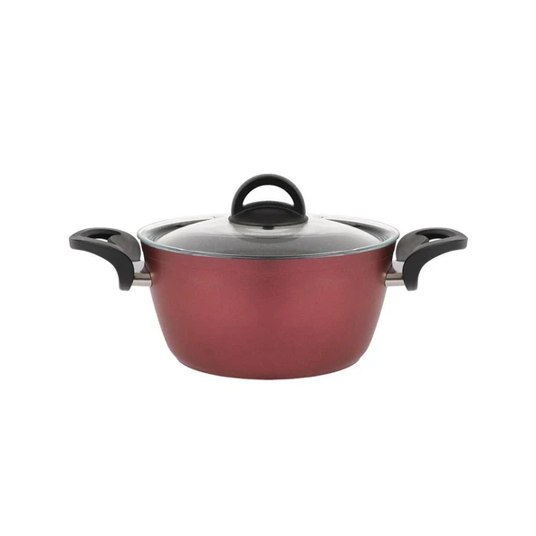 Hisar Optima Talia Granit Derin Tencere 22 cm Bordo - 3