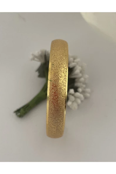 Vipfoni Altın Kaplama Kumlu Desen Bilezik 1 cm