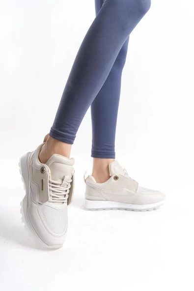 Kadın Rahat Taban Sneaker Bağcıklı Trend Günlük Tam Kalıp Spor Ayakkabı - 2