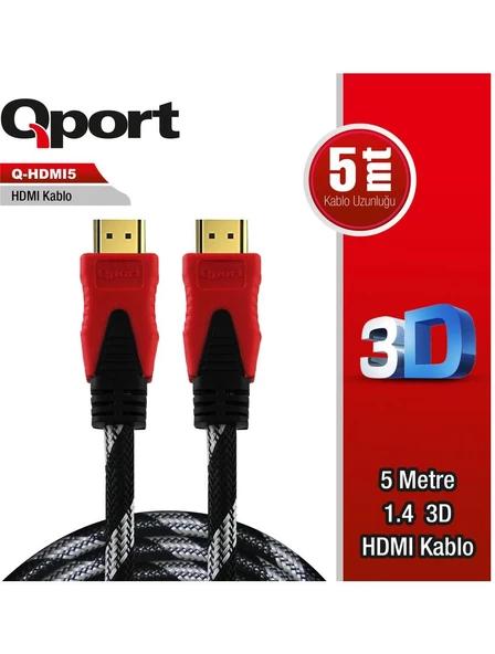 QPORT Q-HDMI53 HDMI 2.0 V ALTIN UÇLU KABLO 5 MT