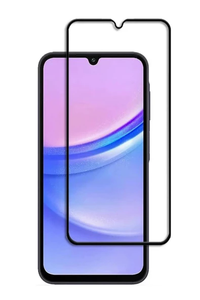 Samsung Galaxy A25 Uyumlu Tam Kaplayan Premium Ekran Koruyucu Cam Anti-Static Özellikli Siyah Çerçeveli