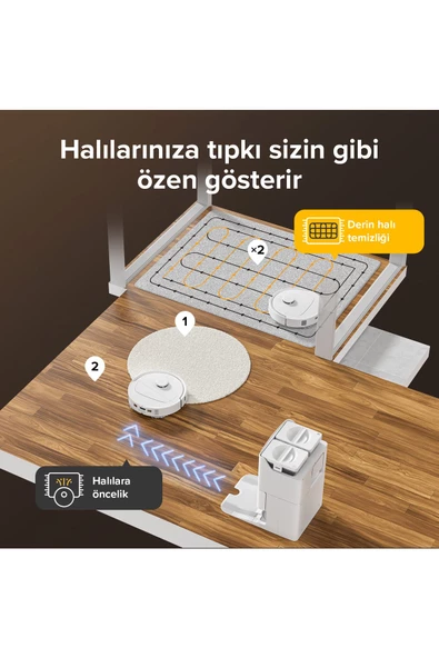 Roborock Qrevo S Çöp İstasyonlu Beyaz Akıllı Robot Süpürge - 5