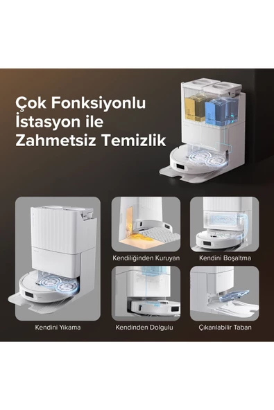 Roborock Qrevo S Çöp İstasyonlu Beyaz Akıllı Robot Süpürge - 2