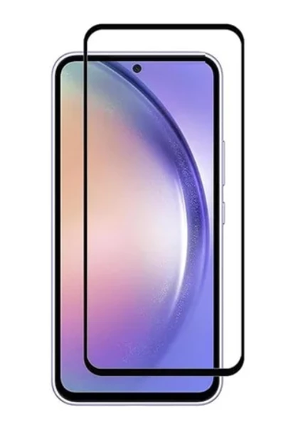 Samsung Galaxy A55 Uyumlu Tam Kaplayan Premium Ekran Koruyucu Cam Anti-Static Özellikli Siyah Çerçeveli ürün görseli