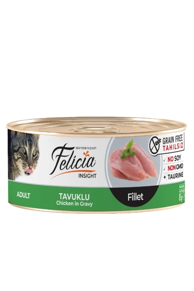 Felicia Tahılsız 85 Gr Tavuklu Fileto Yaş . Kedi Maması 12 Adet