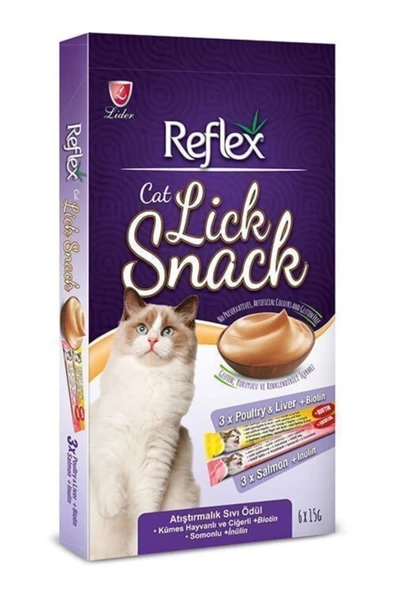 REFLEKS Reflex Likit Snack Atıştırmalık Sıvı Kedi Ödülü 6x15 Gr