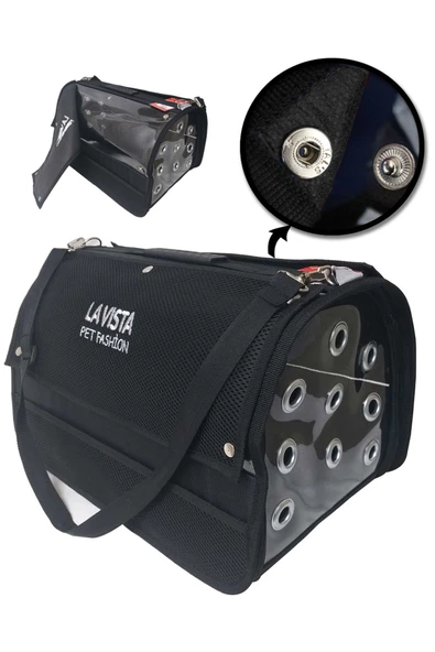 LAVİSTA Şeffaf Perdeli Flybag Kedi Köpek Taşıma Çantası