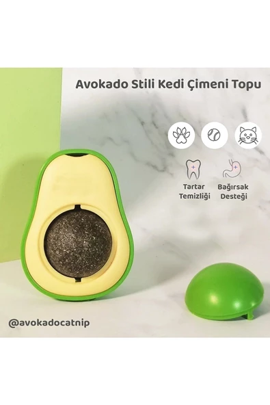 Dream Plus Avokado Şeklinde Catnipli Doğal Kedi Yalama Topu 6 Cm - Resim 3