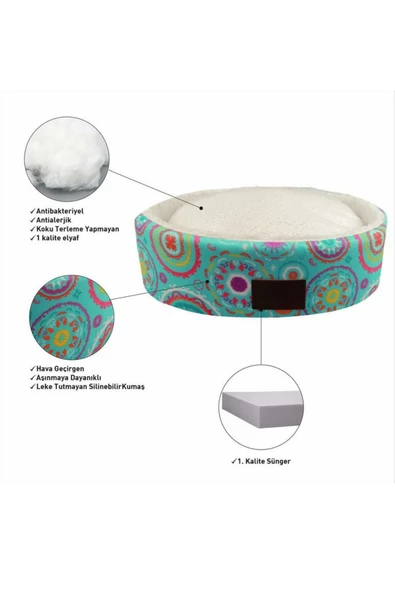GND PET Anti Bakteriyel Yıkanabilir Koku Tutmaz Kedi Köpek Yatağı 50x50x15 - 2