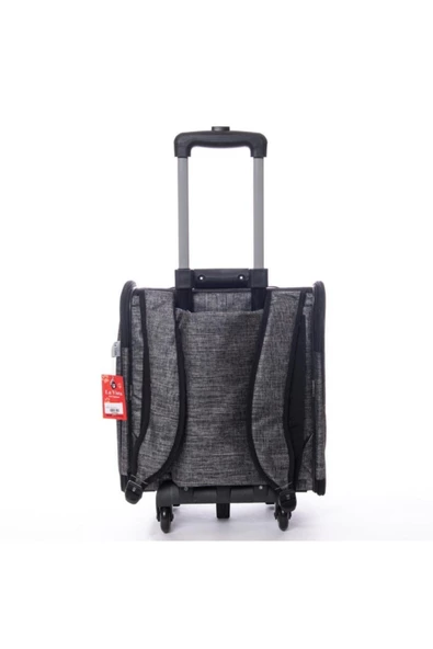 BRAVE PAWS Kedi Köpek Çekçekli Kale Valizi Gri - Resim 4