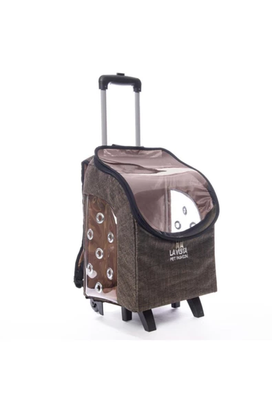BRAVE PAWS Kedi Köpek Valizi Çekçekli Kahverengi - Resim 2