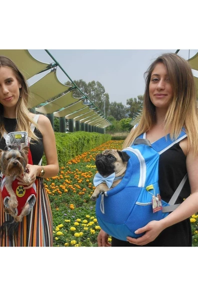 LAVİSTA Kedi Köpek Taşıma Çantası Kanguru Mavi