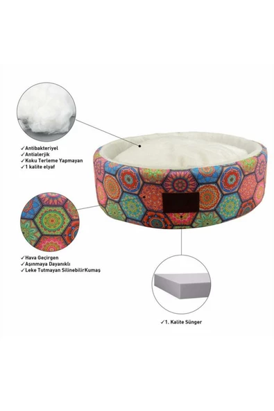 GND PET Anti Bakteriyel Yıkanabilir Koku Tutmaz Kedi Köpek Yatağı 50x50x15 - 2