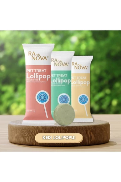 RANOVA Karışık Kurutulmuş Kedi Ödülü Lolipop 1.4 gr - 3 Li Paket