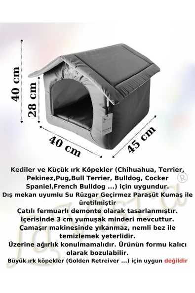 LAVİSTA Lavista Kedi Evi Dış Mekan Füme - 2