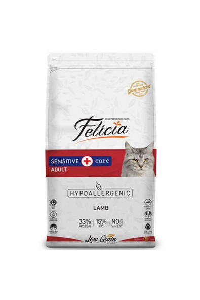 Felicia Az Tahıllı 12 Kg Yetişkin Kuzu Etli Hypoallergenic Kedi Maması