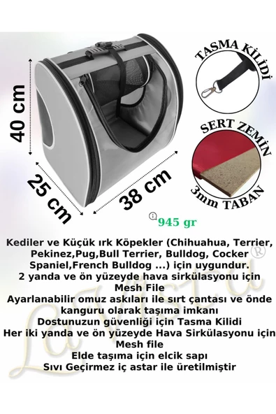 LAVİSTA Lavista Kedi & Köpek Taşıma Çantası Sanselo Siyah - 2