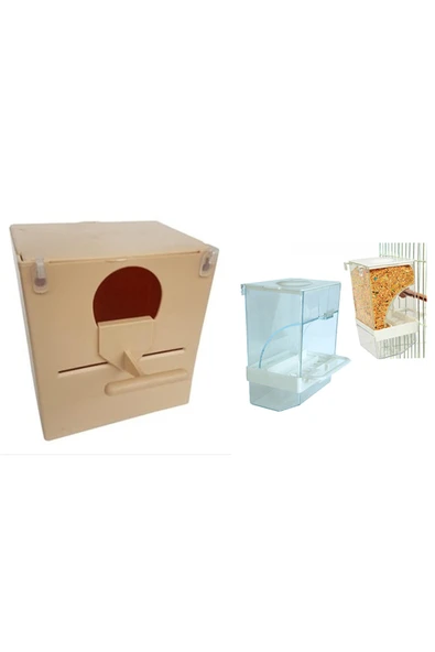 peturunsatis Finch Plastik Yuvalik 9,5 X 14 X 13 ( Kahve Yuvarlak Agiz ) + Akıllı Yemlik ürün görseli 1