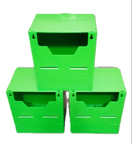 peturunsatis Finch Plastik Yuvalik 9,5 X 14 X 13 ( Yeşil V Agiz ) 3 Adet