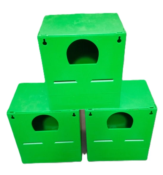 peturunsatis Finch Plastik Yuvalik 9,5 X 14 X 13 ( Yeşil O Agiz ) 3 Adet