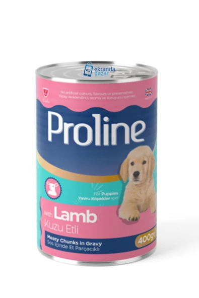 Pro Line Proline yavru kuzu etli balkabaklı sos içinde et parçalı köpek konserve 20adet 400gr köpek yaş mama - 2
