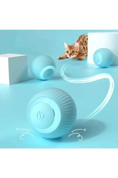 HelloCode Interaktif Şarjlı Kedi Köpek Topu, Akıllı Kedi Topu, Kendinden Hareketli 360 Kedi Oyuncağı - 2