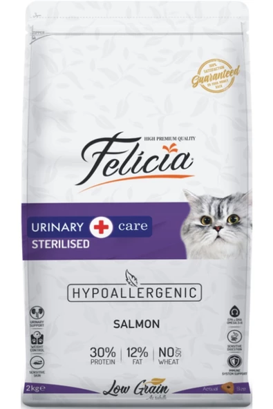 Felicia Sterilised Somonlu Az Tahıllı Hypoallergenic Kedi Maması 2 kg.
