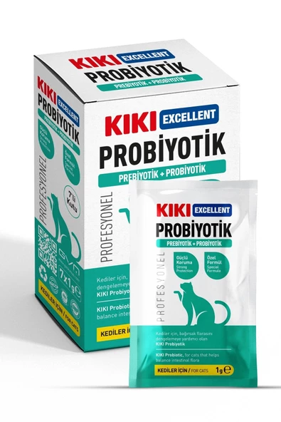 Kiki Excellent Kediler Için Probiyotik Ve Prebiyotik Takviyesi 7x1gr Şase (kutu) - Sindirim Sistemi