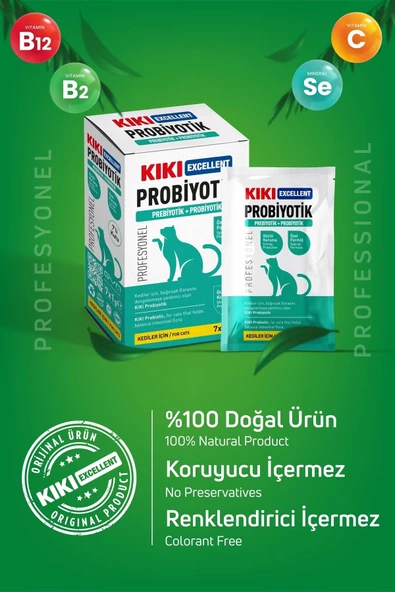 Kiki Excellent Kediler Için Probiyotik Ve Prebiyotik Takviyesi 7x1gr Şase (kutu) - Sindirim Sistemi - 3
