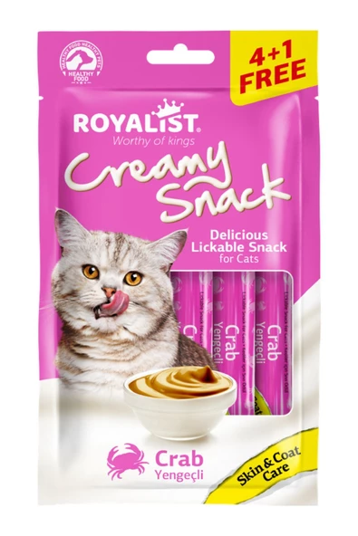 Royalist creamy snack crab yengeçli kedi sıvı ödül creması 5x15 gr