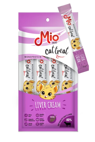 MİO Mio Kedi Ödül Krema - Ciğerli 4'lü paket x 15