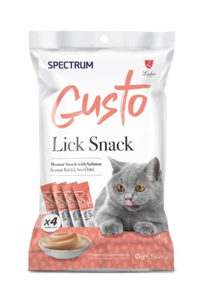 Spectrum Gusto Lick Snack Somon Sıvı Kedi Ödülü 4x15gr