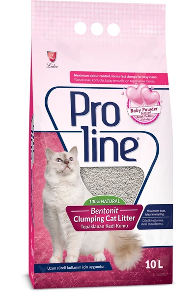 Pro Line Bebek Pudrası Kokulu Bentonit Kedi Kumu 10 Lt