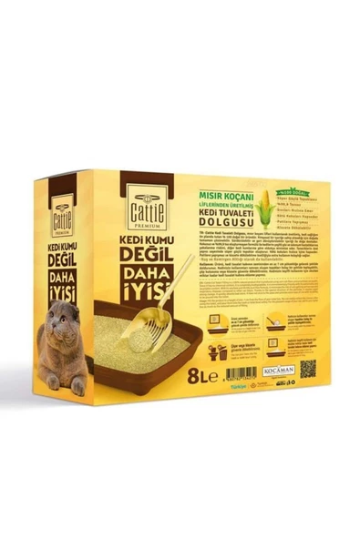 Cattie Süper Topaklanan Mısır Koçanı 8 lt Kedi Tuvaleti Dolgusu - 2