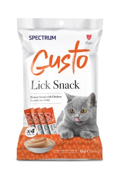 Spectrum Gusto Lick Snack Tavuk Sıvı Kedi Ödülü 4x15gr