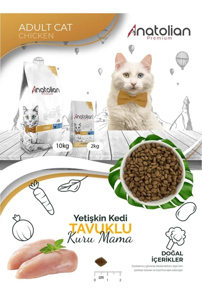 Anatolian premium Adult Chicken Yetişkin Tavuklu Kedi Maması 2 Kg - 2