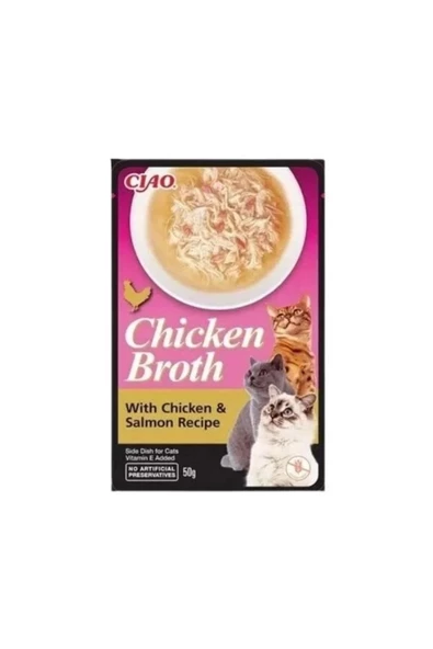 Inaba Ciao Chicken Broth Tavuk Sulu Ve Somonlu Kedi Çorbası 50 gr