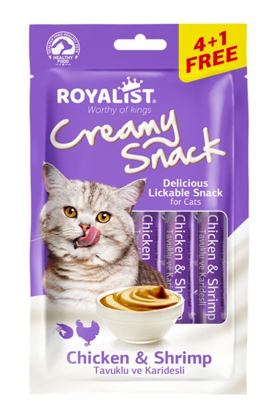 Royalist Creamy Snack-chicken & Shrimp Tavuklu Ve Karidesli Kedi Ödül Maması 75 gr