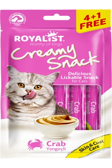 Royalist creamy snack crab yengeçli kedi sıvı ödül creması 5x15 gr - 2