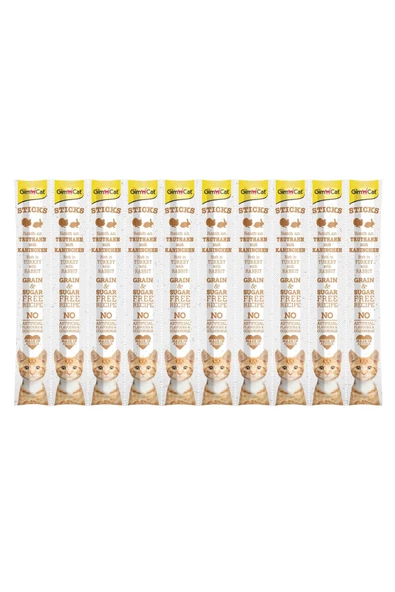 Gimcat Sticks Hindi Etli Tavşan Etli Ödül Çubukları 50 gr - 10lu