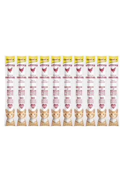 Gimcat Sticks Kümes Hayvanı Etli Ödül Çubukları 50 gr - 10lu