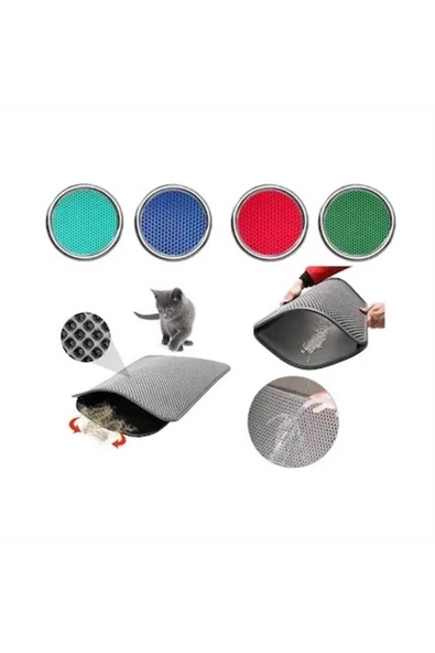 Noktapet Elekli Kedi Tuvalet Önü Paspası 55x40 Cm Karışık Renk - 1