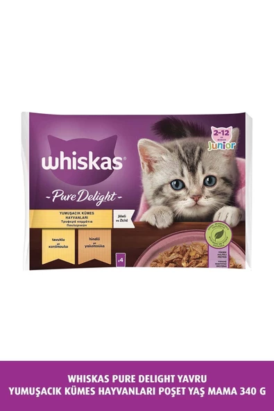 Whiskas Yavru Güveç Klasik Poşet Mama 4'lü 340 gr