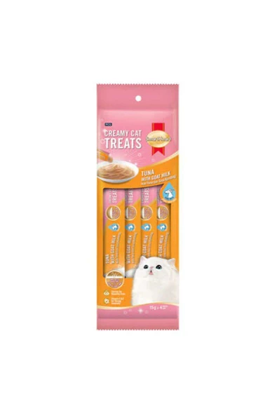 SMART HEART Ton Balıklı Keçi Sütlü Krema Kedi Öülü 4x15 Gr