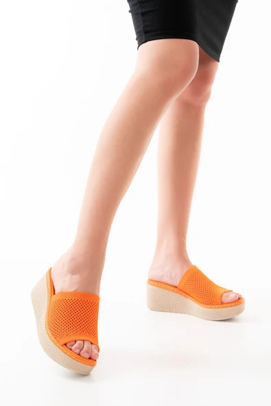 232-460 Triko Günlük Ortopedik Dolgu Topuk Kadın Terlik ürün görseli