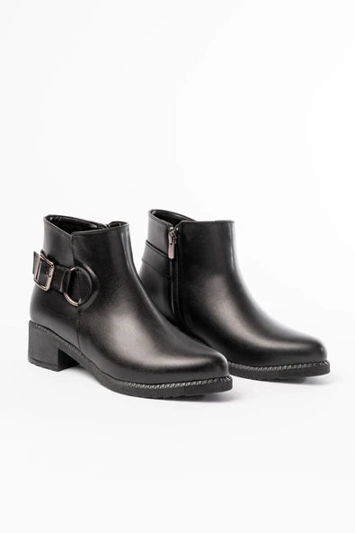 Vivole Shoes 270-3030 Siyah Toka Aksesuarlı Fermuarlı Günlük Kadın Bot - 5
