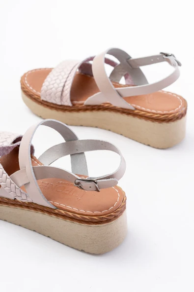 730-152 Siyah Ortopedik Hakiki Deri Dolgu Kadın Sandalet - 4